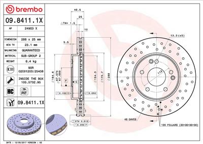 BREMBO 09.8411.1X EAN: 8020584212554.