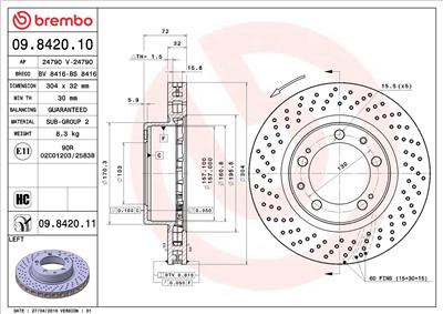 BREMBO 09.8420.11 EAN: 8020584031735.