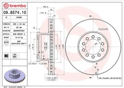 BREMBO 09.8574.10 EAN: 8020584857410.