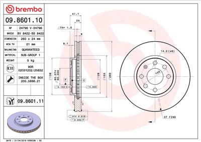 BREMBO 09.8601.11 EAN: 8020584211434.