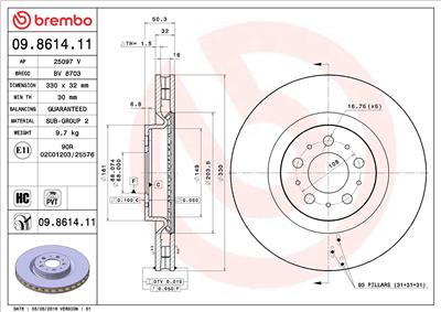 BREMBO 09.8614.11 EAN: 8020584861417.