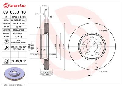 BREMBO 09.8633.11 EAN: 8020584014400.