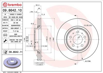 BREMBO 09.8642.11 EAN: 8020584015988.