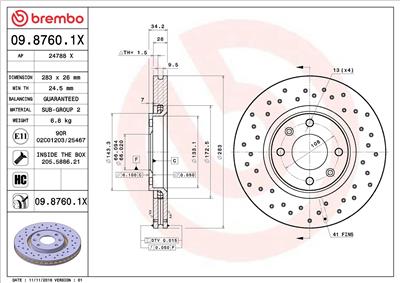 BREMBO 09.8760.1X EAN: 8020584212578.