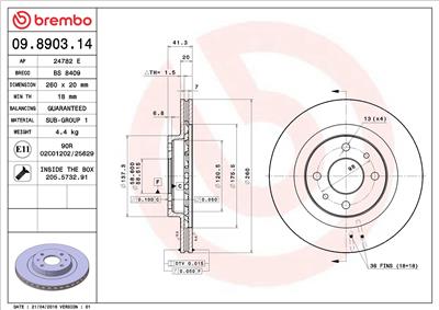 BREMBO 09.8903.14 EAN: 8020584013502.