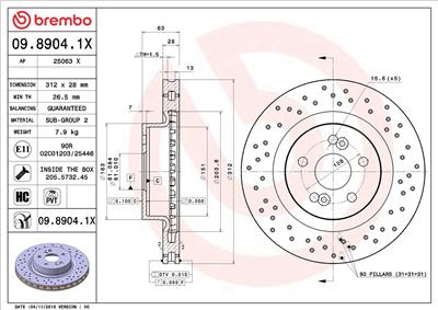 BREMBO 09.8904.1X EAN: 8020584220658.