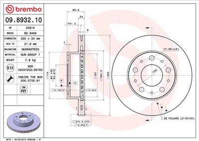 BREMBO 09.8932.10 EAN: 8020584893210.