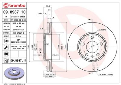BREMBO 09.8937.11 EAN: 8020584216910.