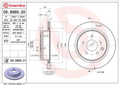 BREMBO 09.8969.20 EAN: 8020584896921.