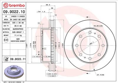 BREMBO 09.9022.11 EAN: 8020584031773.