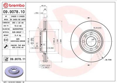 BREMBO 09.9078.10 EAN: 8020584907818.