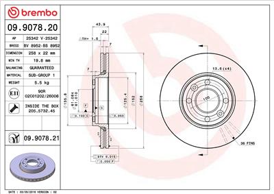 BREMBO 09.9078.21 EAN: 8020584210963.