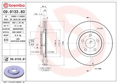 BREMBO 09.9133.81 EAN: 8020584216194.