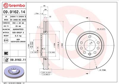 BREMBO 09.9162.11 EAN: 8020584014769.