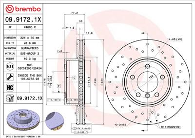 BREMBO 09.9172.1X EAN: 8020584225769.