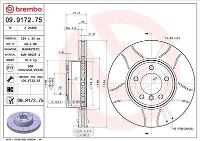 BREMBO 09.9172.75 EAN: 8020584320112.