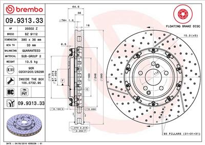 BREMBO 09.9313.33 EAN: 8020584931332.