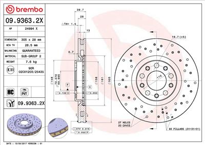 BREMBO 09.9363.2X EAN: 8020584217511.