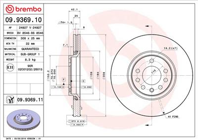 BREMBO 09.9369.11 EAN: 8020584015766.