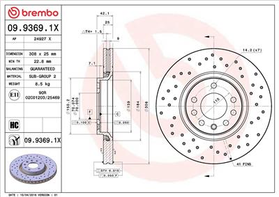 BREMBO 09.9369.1X EAN: 8020584212639.