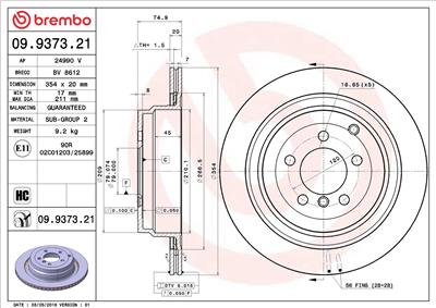 BREMBO 09.9373.21 EAN: 8020584014554.