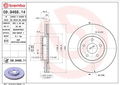 BREMBO 09.9468.11 EAN: 8020584015735.
