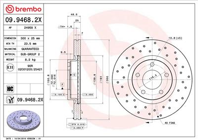 BREMBO 09.9468.2X EAN: 8020584217450.