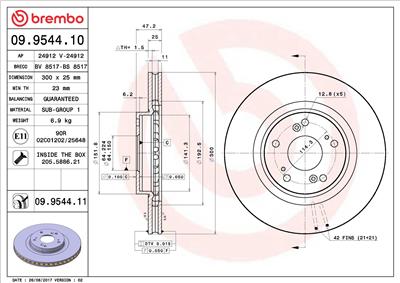 BREMBO 09.9544.11 EAN: 8020584225059.
