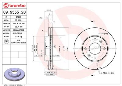 BREMBO 09.9555.20 EAN: 8020584955529.