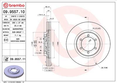 BREMBO 09.9557.11 EAN: 8020584038765.