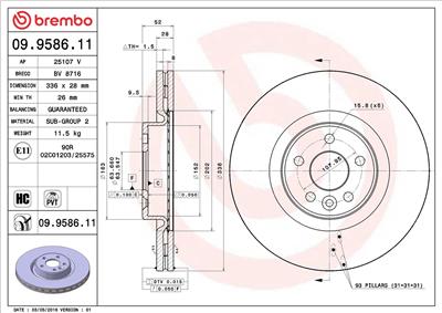 BREMBO 09.9586.11 EAN: 8020584958612.