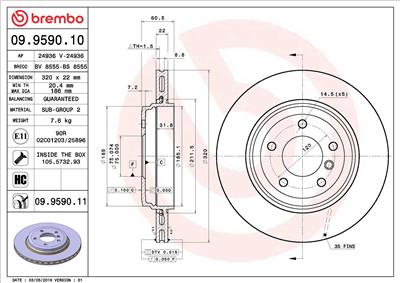 BREMBO 09.9590.11 EAN: 8020584025727.