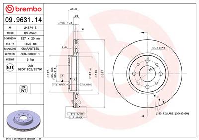BREMBO 09.9631.14 EAN: 8020584963111.