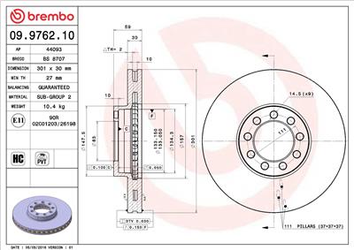 BREMBO 09.9762.10 EAN: 8020584976210.