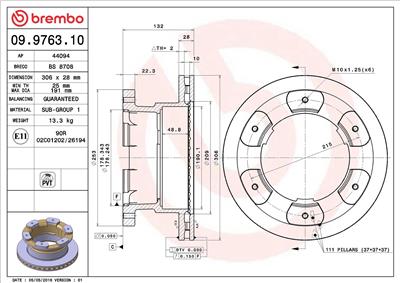 BREMBO 09.9763.10 EAN: 8020584976319.