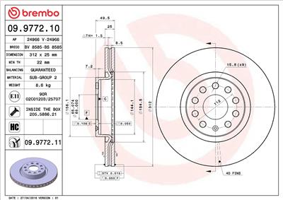 BREMBO 09.9772.11 EAN: 8020584018286.