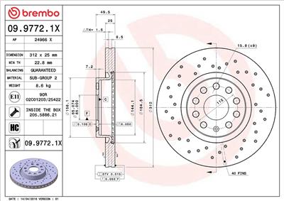 BREMBO 09.9772.1X EAN: 8020584212677.