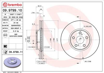 BREMBO 09.9799.11 EAN: 8020584030851.