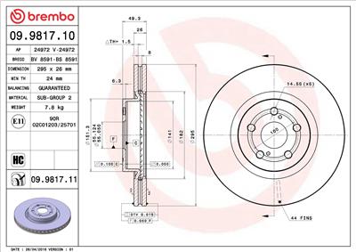 BREMBO 09.9817.11 EAN: 8020584030806.