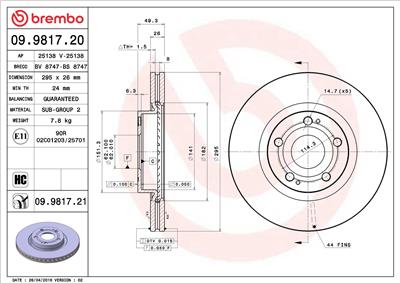 BREMBO 09.9817.21 EAN: 8020584214527.