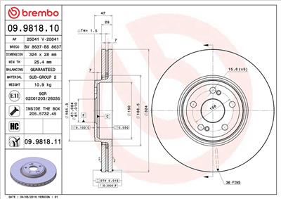 BREMBO 09.9818.11 EAN: 8020584024195.