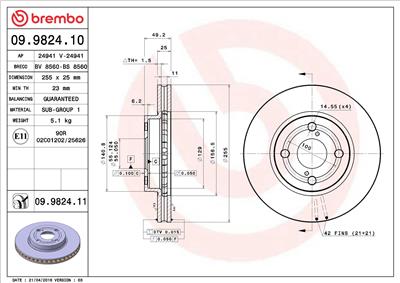 BREMBO 09.9824.11 EAN: 8020584211526.