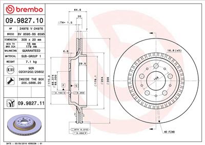 BREMBO 09.9827.11 EAN: 8020584025581.