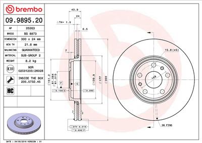 BREMBO 09.9895.20 EAN: 8020584989524.