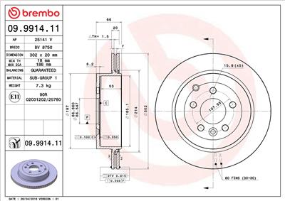 BREMBO 09.9914.11 EAN: 8020584991411.