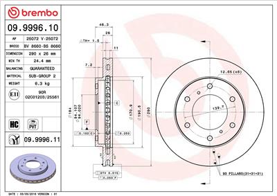 BREMBO 09.9996.11 EAN: 8020584032787.