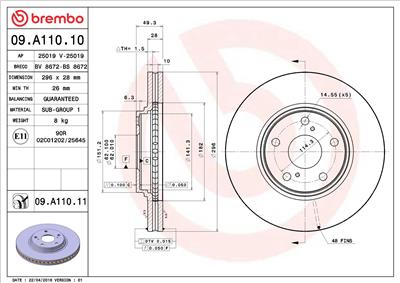 BREMBO 09.A110.11 EAN: 8020584034729.