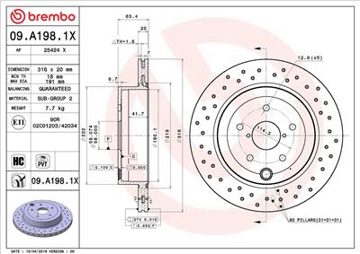 BREMBO 09.A198.1X EAN: 8020584235461.