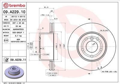 BREMBO 09.A229.11 EAN: 8020584025604.