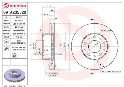 BREMBO 09.A235.20 EAN: 8020584028131.